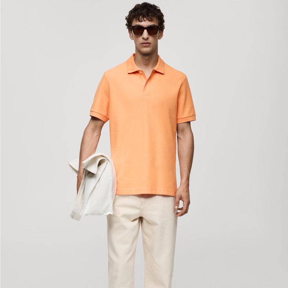Brooks Brothers - Men’s Vintage Piqué Short Sleeve Polo Shirt in Sherbet Orange